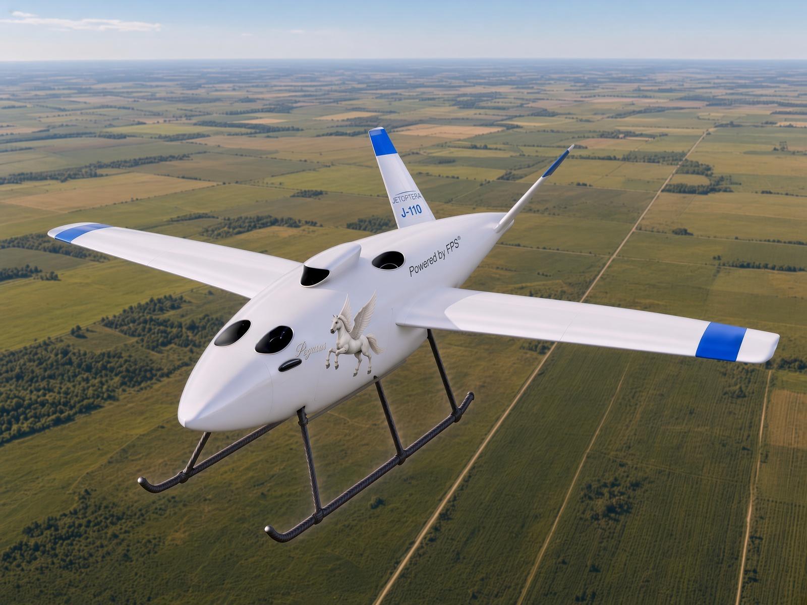 J-110 Pegasus cargo aircraft concept in flight