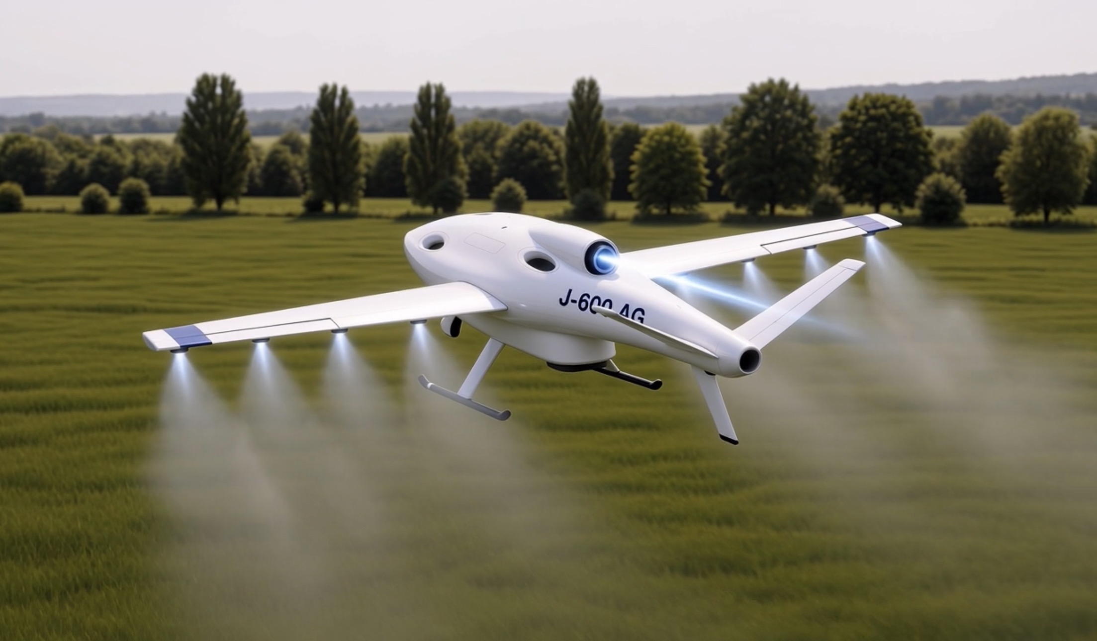 J-600 AG agricultural aircraft concept over a field